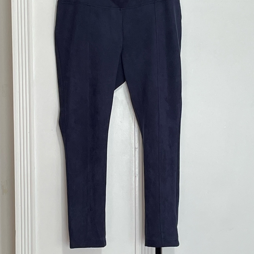 Andrew Marc Navy blue fox suede pants